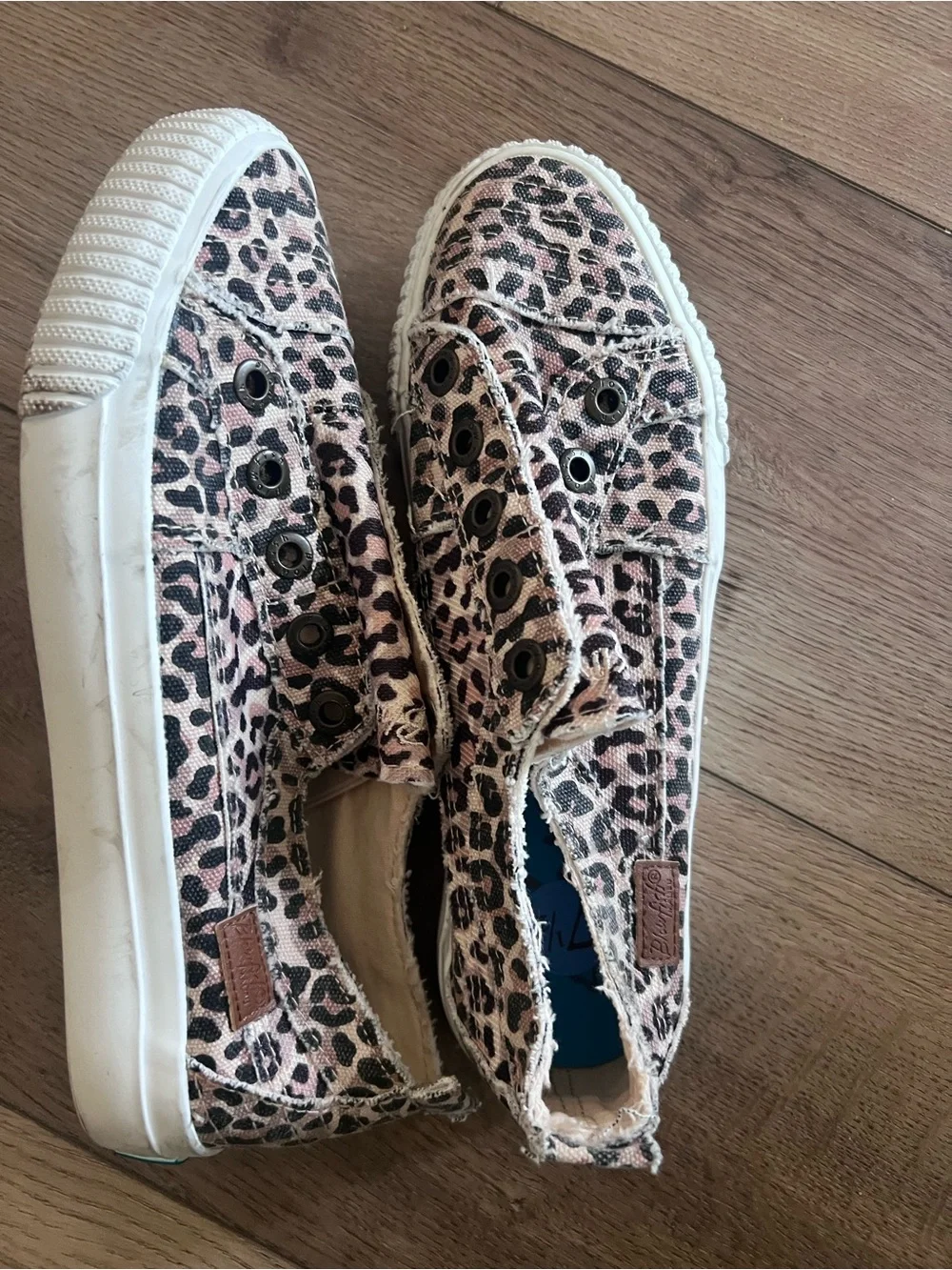 Blowfish Leopard-Print Slip-On Sneakers in Black and brown